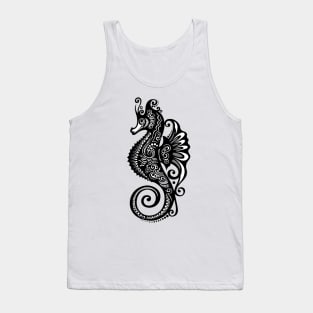 Black and White Print of Exotic Sea Horse Tank Top